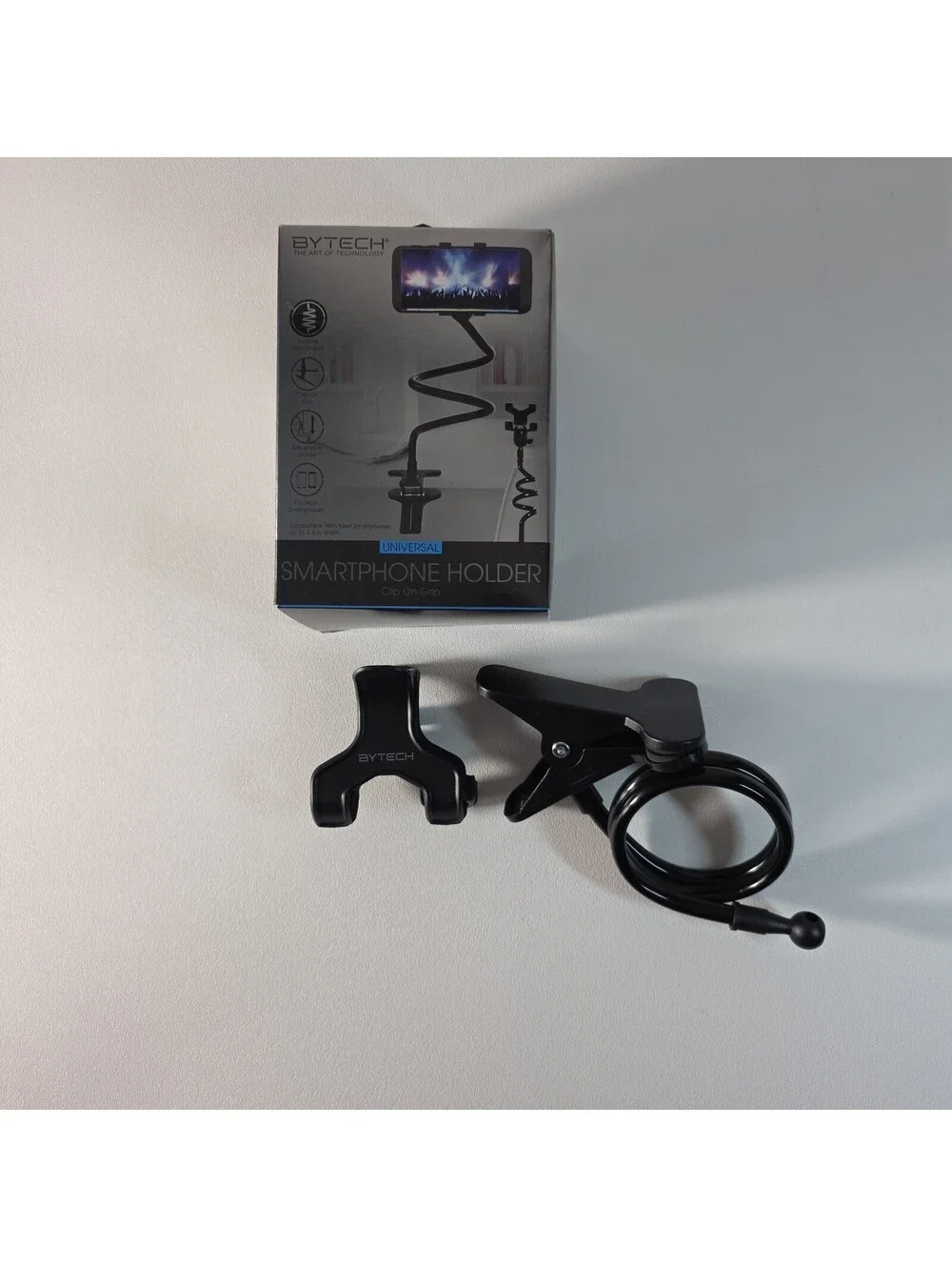 BYTECH Universal Smartphone Holder Clip On Grip Flexible Gooseneck